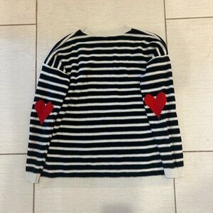 (Unknown Brand) Striped Heart Patchwork Sweater